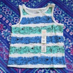 COPY - JUMPING BEANS baby boy tank top shirt, sharks, 12 month, k-331